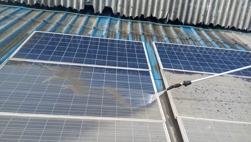 Using High-pressure Water Sprays for Cleaning Solar Panels
